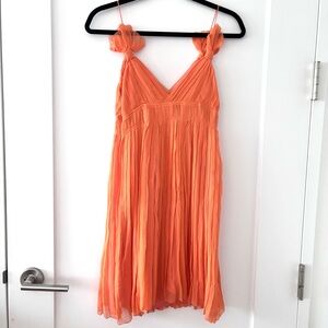 Club Monaco Tangerine Spaghetti Strap Silk Chiffon Dress Size 00 NWOT
